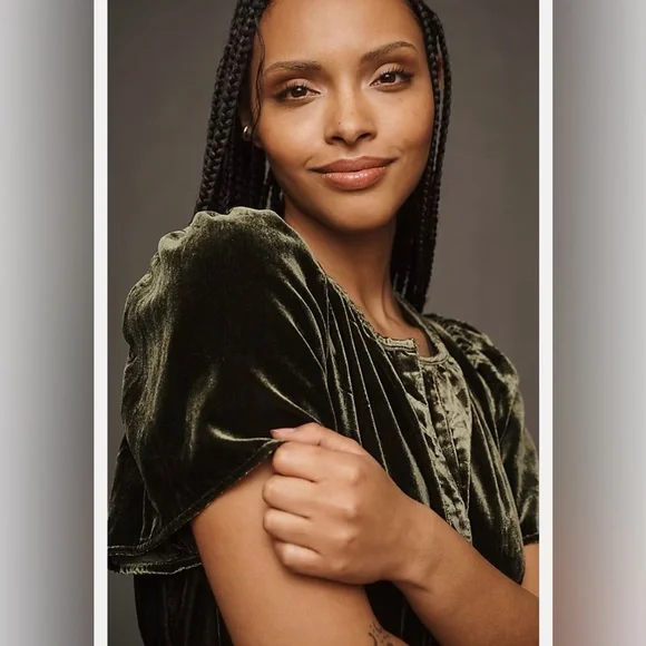 Anthropologie The Somerset Maxi Dress: Velvet Edition Dark Green - size XS - Picture 9 of 13